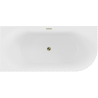 Mexen Gia cadă de baie freestanding colțar striat stânga 150 x 75 cm, alb mat, preaplin auriu - 52701507501L-50