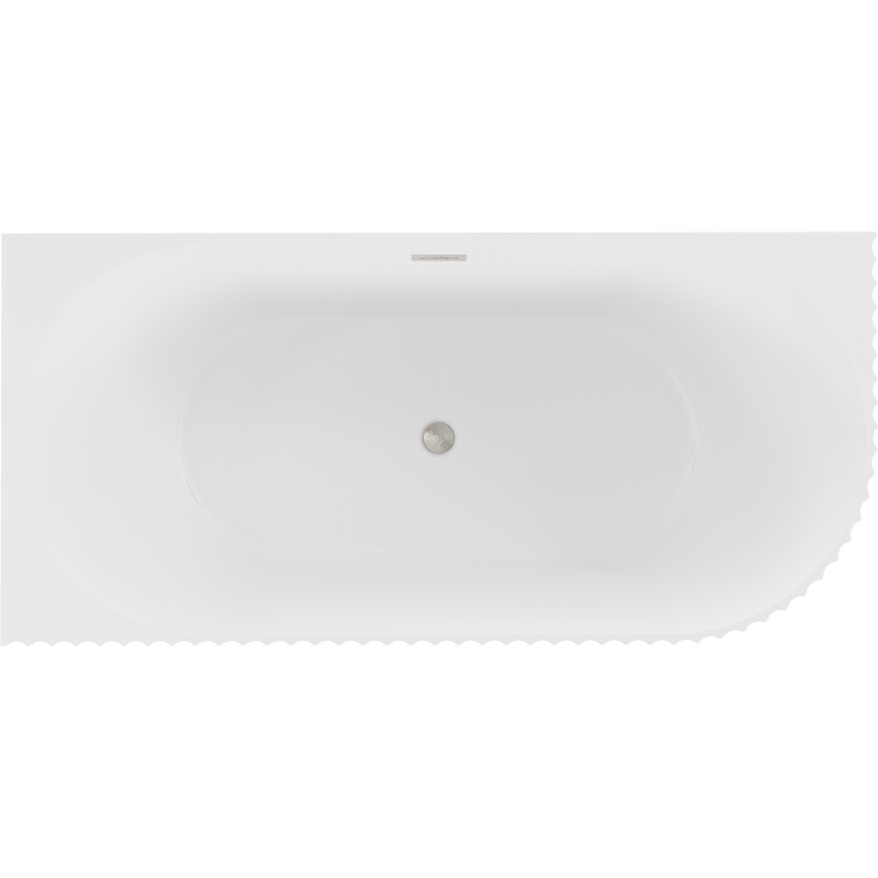 Mexen Gia szabadon álló sarokkád bordázott balos 150 x 75 cm, fehér matt, kefe nikkelezett túlfolyó - 52701507501L-97