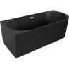 Mexen Gia cadă independentă colțar striată stânga 150 x 75 cm, negru mat, preaplin auriu periat - 52701507571L-55