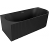 Cadă freestanding colțar cu caneluri Mexen Gia stânga 150 x 75 cm, negru mat, preaplin negru - 52701507571L-70
