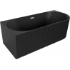 Cadă freestanding colțar ribat stânga Mexen Gia 150 x 75 cm, negru mat, preaplin nichelm periat - 52701507571L-97