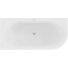 Cadă de sine stătătoare colțar Mexen Gia rigată stânga 170 x 80 cm, alb mat, preaplin auriu periat - 52701708001L-55