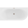 Mexen Gia cadă freestanding colțar canelat stânga 170 x 80 cm, alb mat, preaplin aur roz - 52701708001L-60