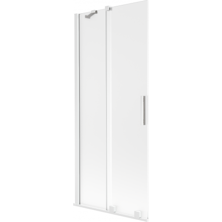 Mexen Velar 2-szárnyú eltolható fürdőkádszárny 80 x 150 cm, zúzmarás, fehér - 896-080-000-31-20