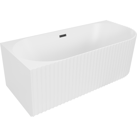 Mexen Gia szabadon álló sarokbordázott balos kád 170 x 80 cm, fehér matt, fekete túlfolyó - 52701708001L-70