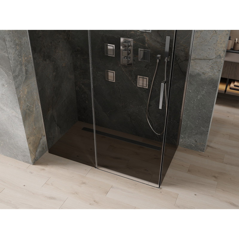 Mexen Omega tolóajtós zuhanykabin 160 x 80 cm, grafit, króm - 825-160-080-01-40