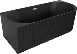 Mexen Gia cadă freestanding colțară rigată stânga 170 x 80 cm, negru mat, preaplin crom - 52701708071L-01