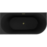 Mexen Gia cadă de sine stătătoare colț curbată stânga 170 x 80 cm, negru mat, preaplin auriu - 52701708071L-50