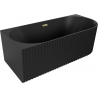 Mexen Gia cadă de sine stătătoare colț curbată stânga 170 x 80 cm, negru mat, preaplin auriu - 52701708071L-50