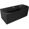 Mexen Gia cadă de baie freestanding colțar canelată stânga 170 x 80 cm, negru mat, preaplin aur roz - 52701708071L-60