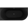 Mexen Gia cadă de baie freestanding colțar canelată stânga 170 x 80 cm, negru mat, preaplin gun gray periat - 52701708071L-66