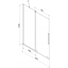 Paravan cadă glisant Mexen Velar, 2 uși, 85 x 150 cm, înghețat, crom - 896-085-000-31-01