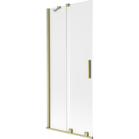 Mexen Velar 2-szárnyas tolófürdő paraván 85 x 150 cm, derengő, arany kefe - 896-085-000-31-55