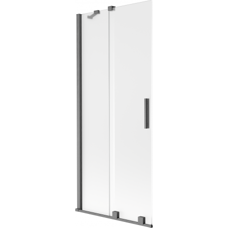 Mexen Velar kétrészes, tolóajtós zuhanyfal 85 x 150 cm, matt, gun gray kefés - 896-085-000-31-66