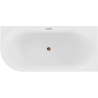 Mexen Gia cadă de baie freestanding colțar canelat dreapta 150 x 75 cm, alb lucios, preliv roz auriu - 52701507500P-60
