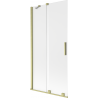 Paravan cadă Mexen Velar 2-pliuri glisant 90 x 150 cm, ceață, auriu periat - 896-090-000-31-55
