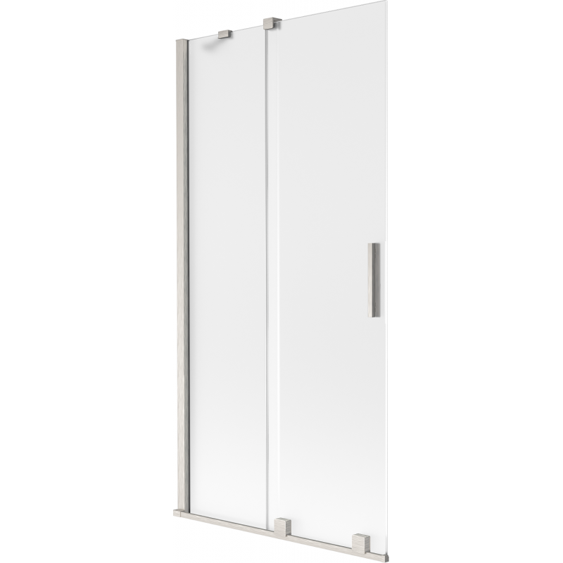 Mexen Velar 2-szárnyú tolóajtós kádparaván 90 x 150 cm, zúzmarás, kefélt nikkel - 896-090-000-31-97