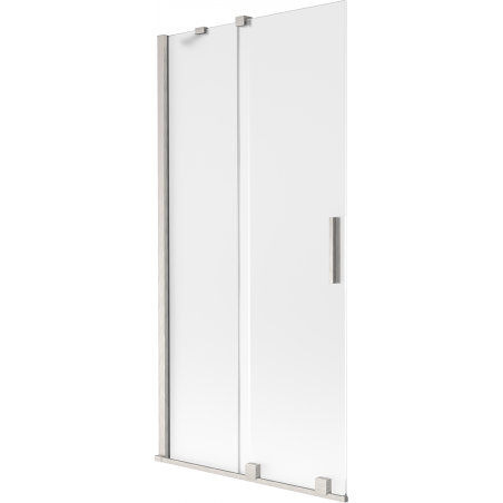 Mexen Velar 2-szárnyú tolóajtós kádparaván 90 x 150 cm, zúzmarás, kefélt nikkel - 896-090-000-31-97