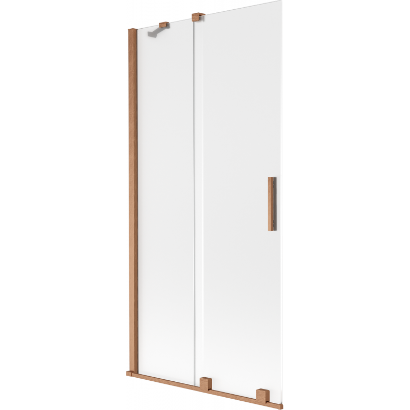 Mexen Velar 2-szárnyú toló zuhanyfal 95 x 150 cm, zúzmara, kefe réz - 896-095-000-31-65