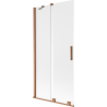 Mexen Velar paravan cadă cu 2 panouri glisante 95 x 150 cm, înghețat, cupru periat - 896-095-000-31-65