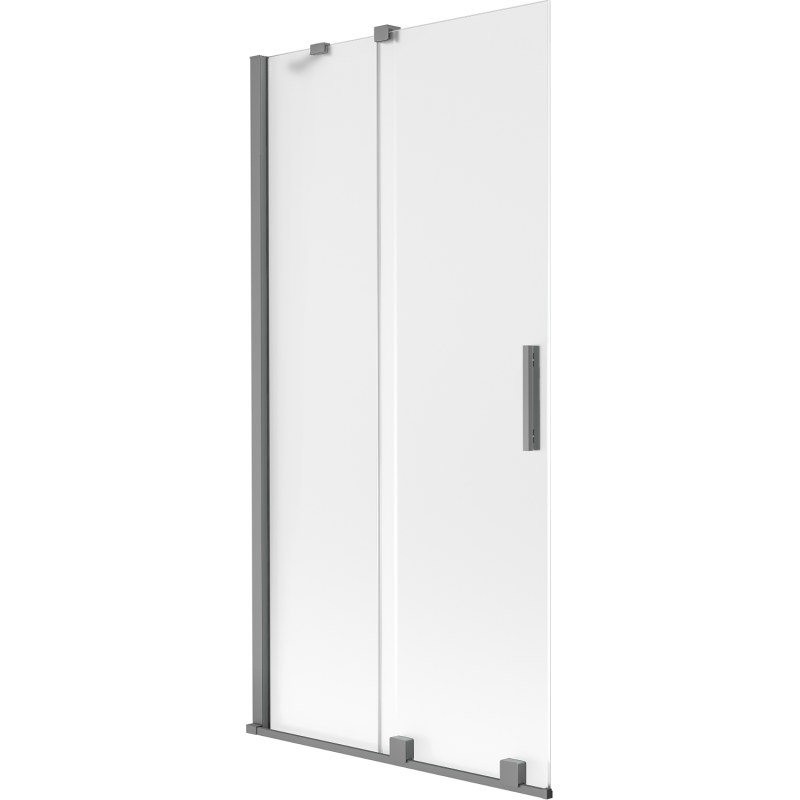 Mexen Velar 2-szárnyú, toló fürdőkádparaván 95 x 150 cm, fagyos, gun metal - 896-095-000-31-95
