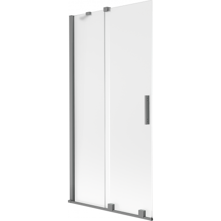 Mexen Velar kétszárnyú, 95 x 150 cm-es, szétcsúsztatható zuhanyfal, deres, gun metal - 896-095-000-31-95