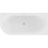 Cadă de colț freestanding Mexen Gia, riflată, dreapta 170 x 80 cm, alb mat, preaplin auriu periat - 52701708001P-55