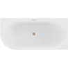Mexen Gia cadă de baie freestanding colț dreapta riflată 170 x 80 cm, alb mat, preaplin cupru periat - 52701708001P-65