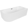 Mexen Gia szabadon álló sarokbordás jobb oldali kád 170 x 80 cm, fehér matt, fekete túlfolyó - 52701708001P-70