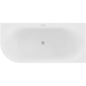 Mexen Gia cadă de baie freestanding de colț canelată dreaptă 170 x 80 cm, alb mat, preaplin nichel periat - 52701708001P-97