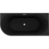 Mexen Gia cadă de baie freestanding pe colț cu striații pe partea dreaptă 170 x 80 cm, negru mat, preaplin alb - 52701708071P-20