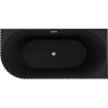 Mexen Gia cadă de baie freestanding colțar riglat dreapta 170 x 80 cm, negru mat, preaplin auriu periat - 52701708071P-55