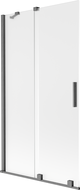 Mexen Velar paravan de cadă cu 2 uși mobile 100 x 150 cm, sticlă mată, gri închis periat - 896-100-000-31-66