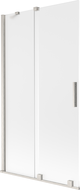 Mexen Velar 2-szárnyú toló zuhanyfal 100 x 150 cm, fagy, kefélt nikkel - 896-100-000-31-97