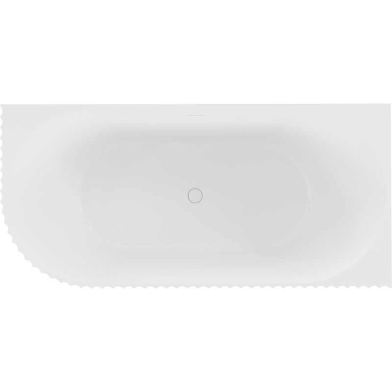 Mexen Gia cada freestanding colțar striat dreapta 150 x 75 cm, alb mat, preaplin alb - 52701507501P-20