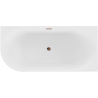 Mexen Gia cadă freestanding dreptunghiulară canelată dreapta 150 x 75 cm, alb mat, preaplin aur roz - 52701507501P-60