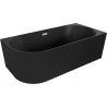 Cadă freestanding colțar dreapta Mexen Gia canelată 150 x 75 cm, negru mat, preaplin nichel periat - 52701507571P-97