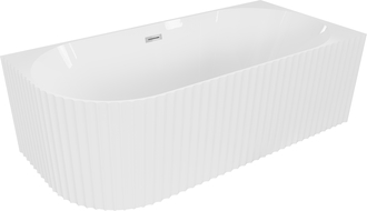 Mexen Gia szabadon álló sarokkád bordázott jobb 170 x 80 cm, fehér fényes, króm túlfolyóval - 52701708000P-01