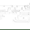 Cada independentă de colț cu caneluri Mexen Gia dreapta 170 x 80 cm, alb lucios, cu preaplin alb - 52701708000P-20
