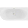 Mexen Gia cadă freestanding colțar canelată dreapta 170 x 80 cm, alb lucios, preaplin auriu - 52701708000P-50