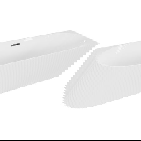 Mexen Gia cadau dreptunghiular cu caneluri pe partea dreaptă, 170 x 80 cm, alb lucios, preaplin din metal - 52701708000P-95