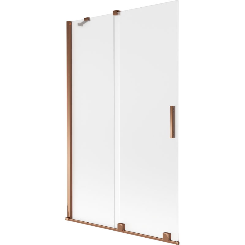 Mexen Velar kádparaván, 2 szárnyú eltolható, 110 x 150 cm, jégkristály, rózsaarany - 896-110-000-31-60