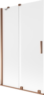 Mexen Velar paravan cadă cu 2 canaturi glisante 110 x 150 cm, înghețat, aur roz - 896-110-000-31-60