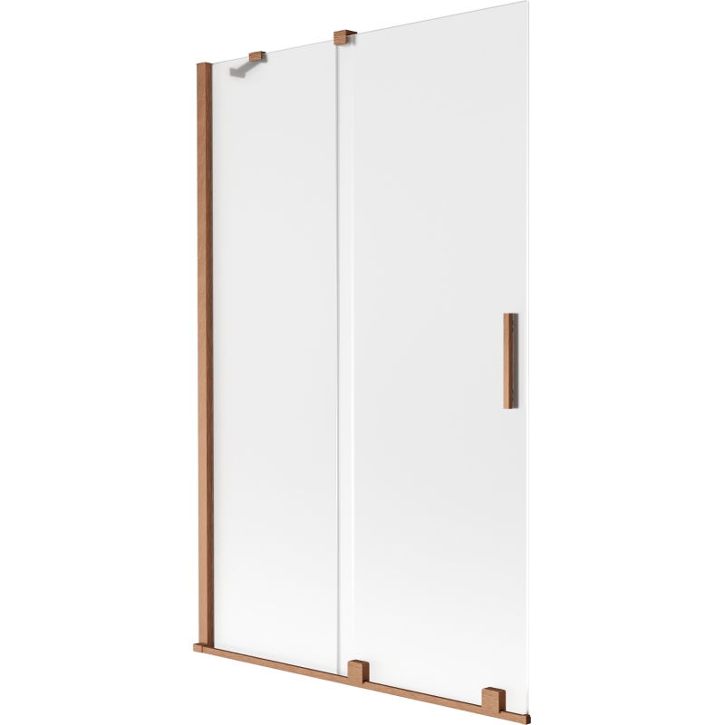 Mexen Velar 2-szárnyú tolóajtós kádparaván 110 x 150 cm, fagyos, kefe réz - 896-110-000-31-65