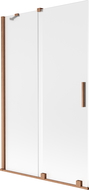 Mexen Velar paravan pentru cadă, cu 2 uși glisante 110 x 150 cm, sticlă mată, cupru periat - 896-110-000-31-65