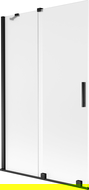 Mexen Velar 2-szárnyú toló zuhanyfal 110 x 150 cm, homályos, fekete - 896-110-000-31-70