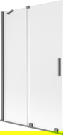 Paravan cadă Mexen Velar cu 2 aripi glisante 110 x 150 cm, mat, gun metal - 896-110-000-31-95