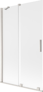 Mexen Velar 2-szárnyas tolóajtós fürdőkád paraván 110 x 150 cm, zúzmara, kefe nikkel - 896-110-000-31-97