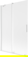 Paravan cadă Mexen Velar cu 2 uși glisante, 120 x 150 cm, mat, alb - 896-120-000-31-20