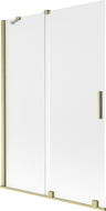 Mexen Velar paravan cadă 2-canate glisant 120 x 150 cm, înghețat, auriu periat - 896-120-000-31-55